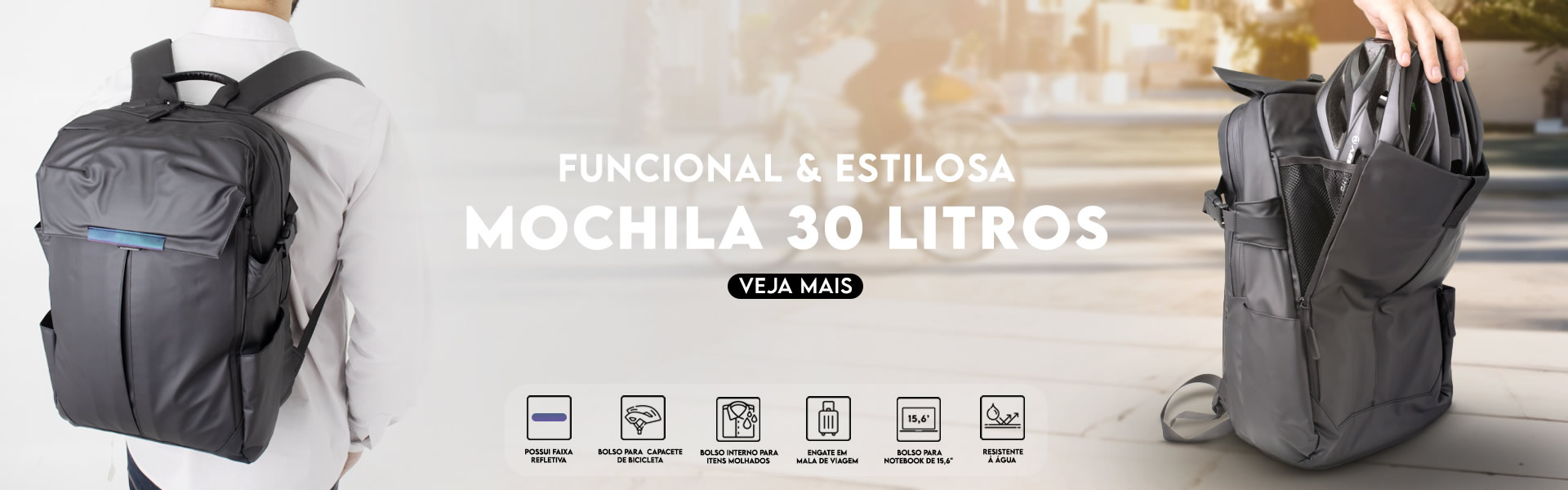 Mochila Couro Sinttico 30 Litros